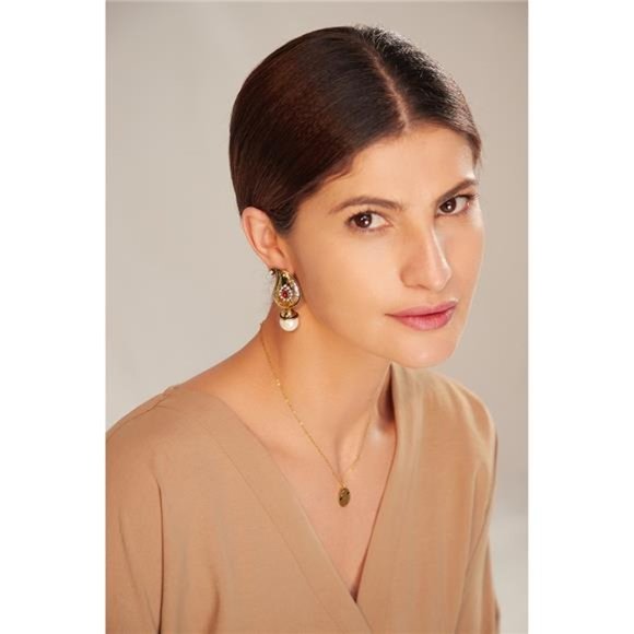 Vintage Metal Imitation Pearls Dangle Earrings - Picture 3 of 6